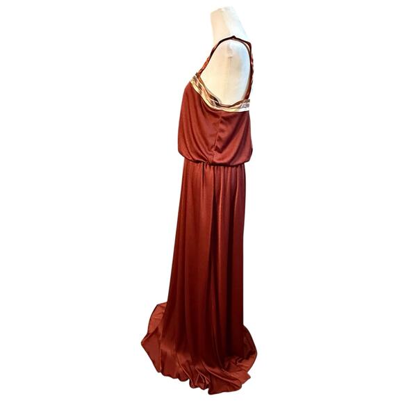 Vintage 70s Maxi Sheer Dress 13 Capelet‎ Disco Boho Dancing Queen Saturday Night - Picture 6 of 9